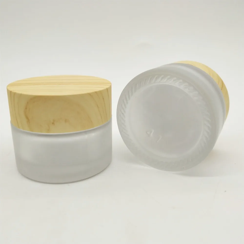 10tk/palju 15ml 0.5 oz Keskkonna Bambusest Kaane Matistatud Klaasist Pudel Koor Purgid Tühjad Kosmeetika Mahuti 4