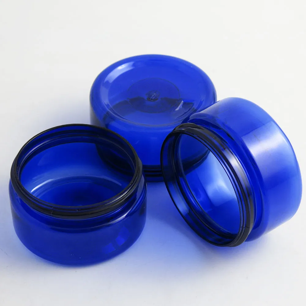 20x 100g Koobalt Sinine Tühi PET Keskmise Plastikust Kosmeetika Jar Pakendi tihend Hõbedane Alumiinium Kork 100g Sinine PET-Mahutid 5