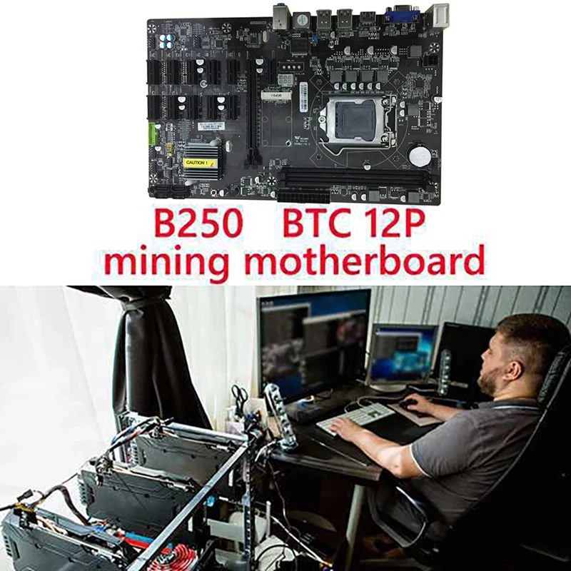 B250 BTC Kaevandamine Emaplaadi Vahetus Kaabel 12 PCI-E Pesa LGA1151 DDR4 Mälu, USB3.0 SATA3.0+MSATA Jaoks Bitcoin Kaevandamine 1