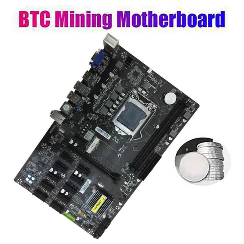B250 BTC Kaevandamine Emaplaadi Vahetus Kaabel 12 PCI-E Pesa LGA1151 DDR4 Mälu, USB3.0 SATA3.0+MSATA Jaoks Bitcoin Kaevandamine 3
