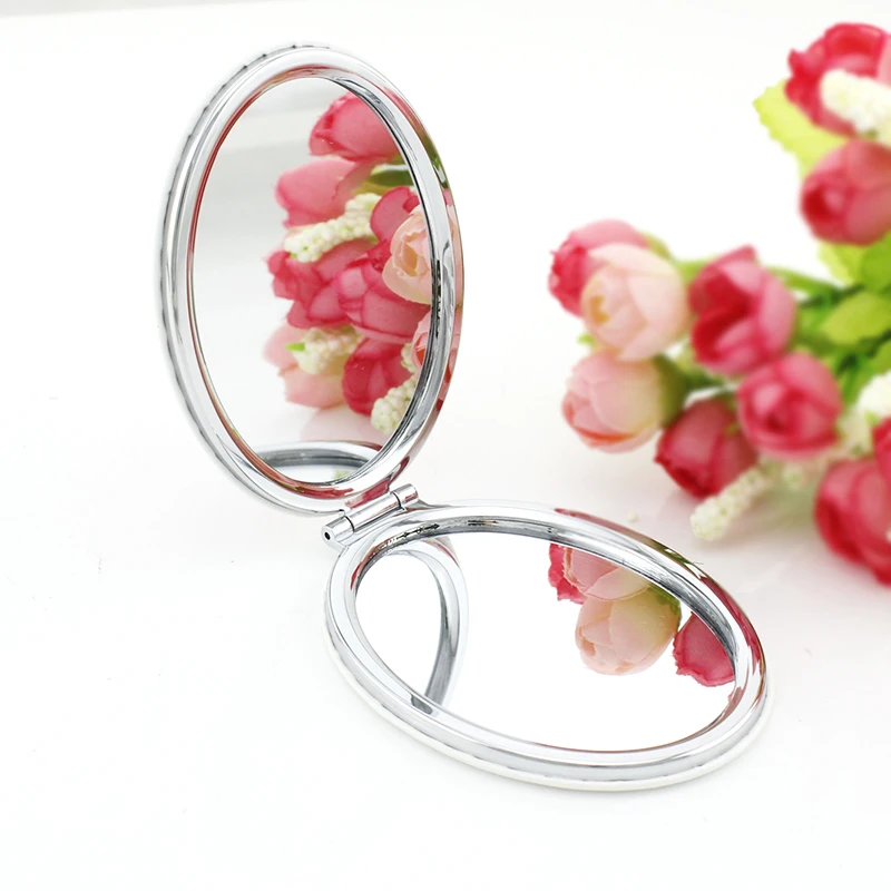 JWEIJIAO Päevalille Mini Nahast Ovaalne meik Kaasaskantav peegel turnsole taime looduslik Double Küljed espejo tüdrukute sünnipäev XR08 2