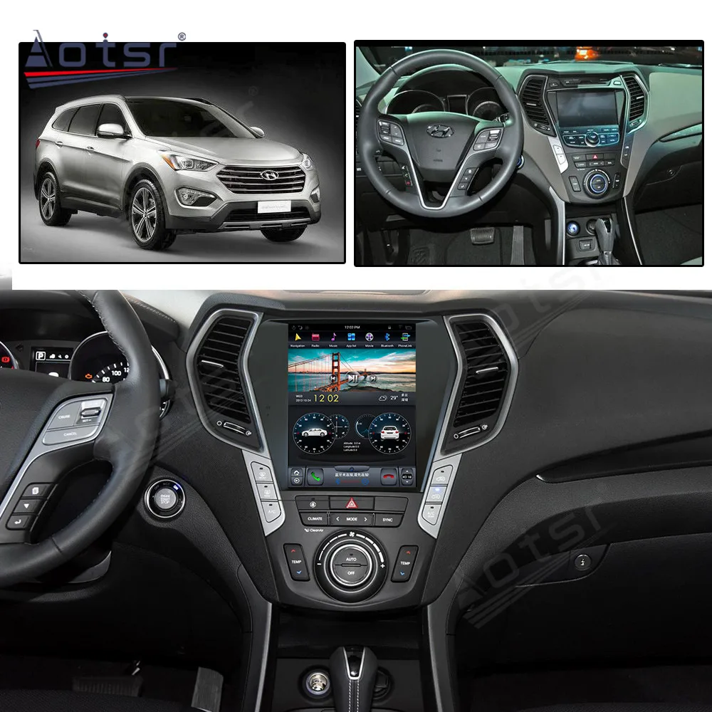 Android 9 Hyundai Santa Fe IX45 2013-2018 Auto Raadio GPS Navigation Multimeedia Mängija, 2Din Autoradio Stereo juhtseade Ekraan 1