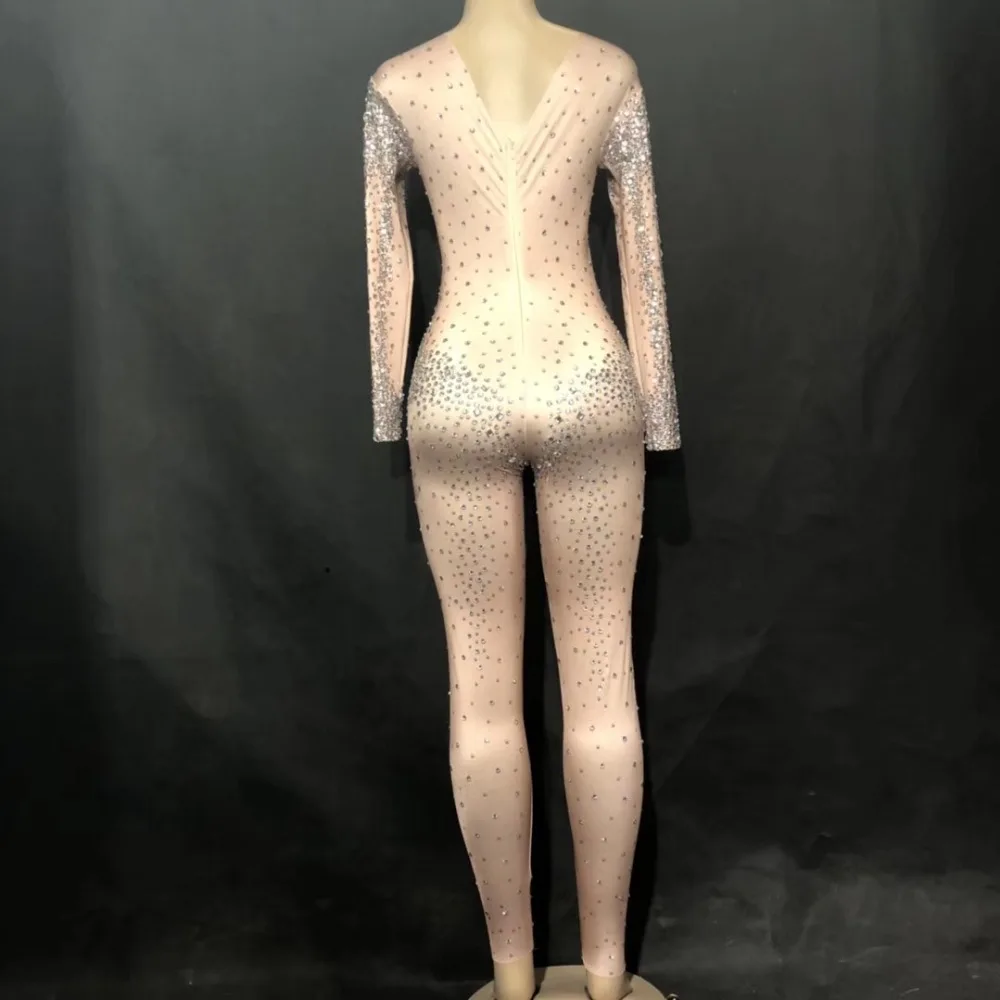 Naiste Seksikas Läikiv Rhinestone Naha Kombekas Kristalli Bodysuit 3D-Printimine Rinnus Ööklubi Partei Etapp Kanda Tulemuslikkuse 2