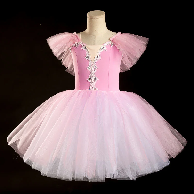 2022 Uus Romantiline Ballet Tutu Kleit tiivad Ballerina Kleit giselle Naiste Valge Haldjas Professionaalne Ballett Pikk Tutu Tiivad 2