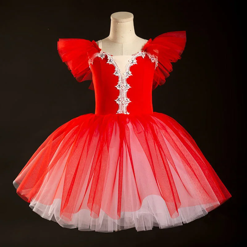 2022 Uus Romantiline Ballet Tutu Kleit tiivad Ballerina Kleit giselle Naiste Valge Haldjas Professionaalne Ballett Pikk Tutu Tiivad 3