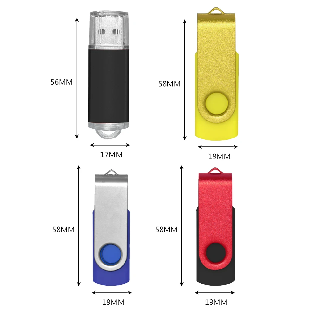 10TK/palju Värvi USB2.0 USB Flash Drive 8GB 16GB 32GB 64GB USB Stick Pen Drive 1GB 2GB4GB Pendrive nutitelefon/PCCustom logo 5