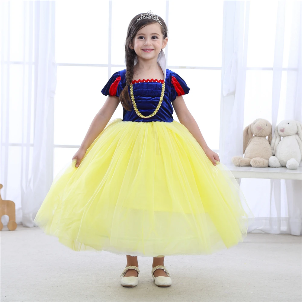 Uus Mood Lastele Väljamõeldud Lumi Valge Kleit Tüdrukute Peokleidid Lihavõtted Karnevali Kostüüm Lapsed Printsess Kostüüm Girl Riietus 5