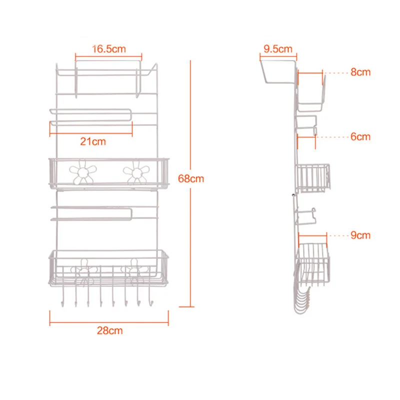 Kokkuklapitavad Külmkapp Laondus Multi-Layer Küljele Omanik Köök Korraldaja Külmik Hammas Külmkapp Pool Riiul Leibkonna Riputamise Konks 5