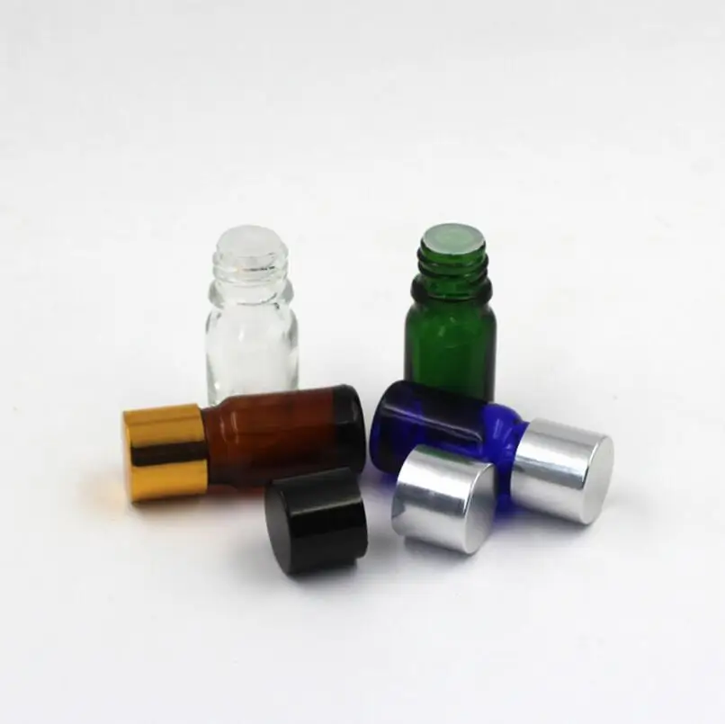 Hulgi-5ml klaas eeterlikku õli pudel, alumiinium kork, tühi eeterlik õli kosmeetika konteiner LX1047 3