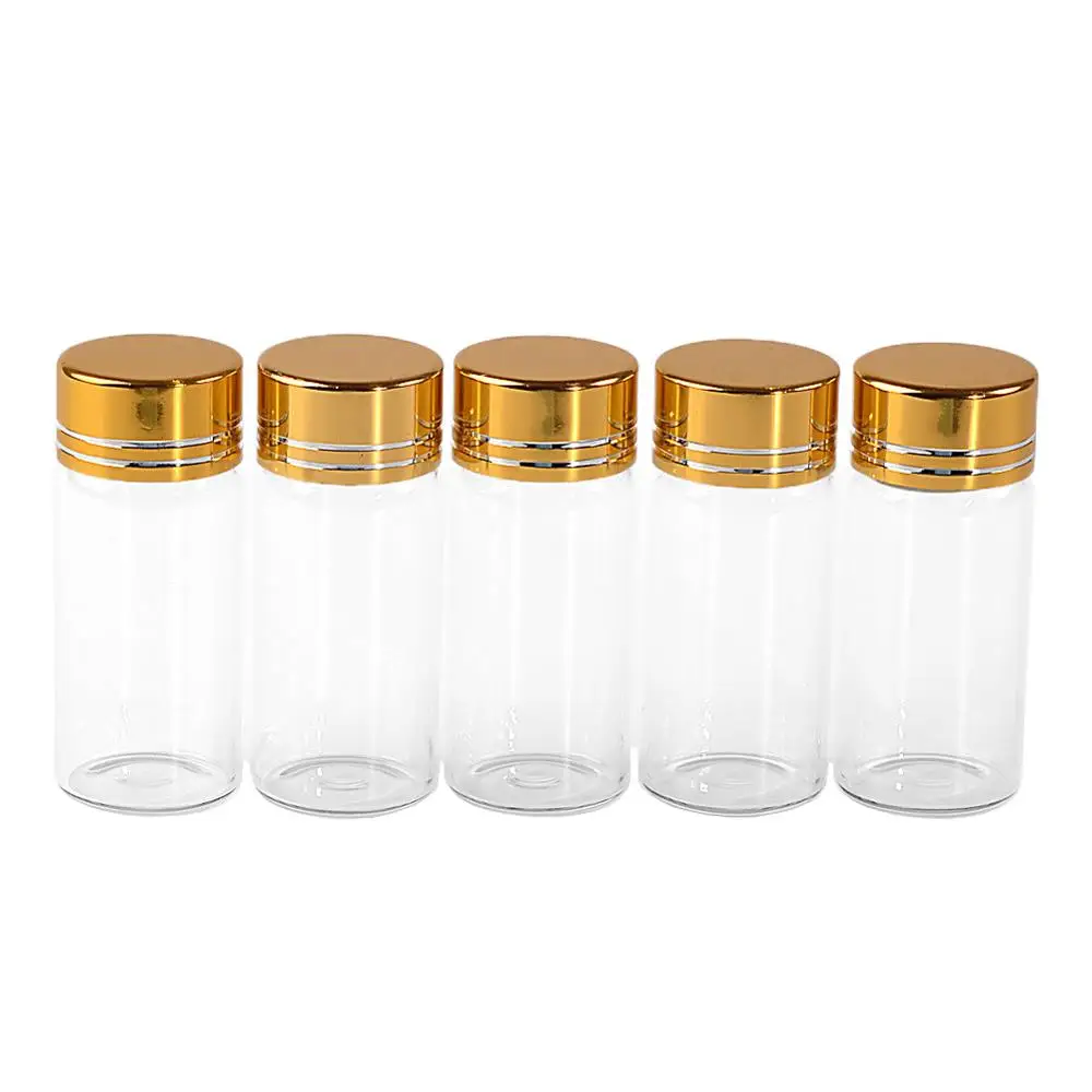 100tk 10 ml Läbipaistvast Klaasist Pudelid Spiraal Plastikust kate Golden Tangens Mini Käsitöö Viaali Kristalliseerunud Toidu-Purgid 1