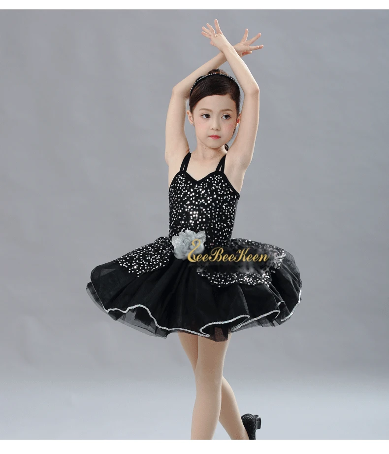 Must Varrukateta Litrid Ballett Kleit Lastele Ballet Tutu Tüdrukute bailarina Moodne Kostüüm Staadiumis täitmiseks Tantsu Kleit 2