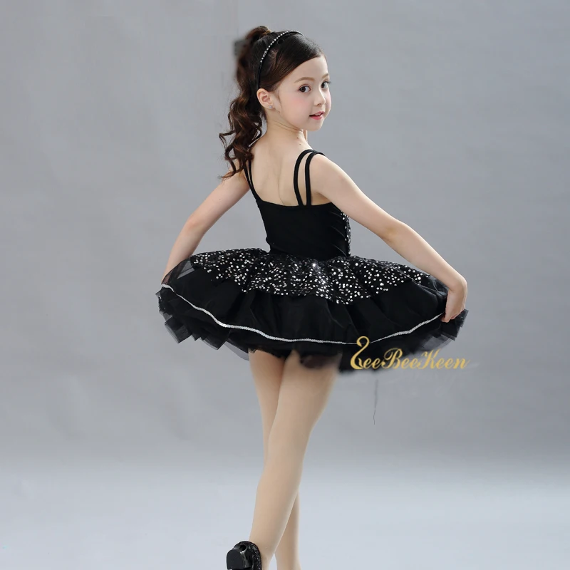 Must Varrukateta Litrid Ballett Kleit Lastele Ballet Tutu Tüdrukute bailarina Moodne Kostüüm Staadiumis täitmiseks Tantsu Kleit 4
